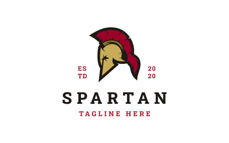 Retro Spartan Sparta Logo, Spartan Helmet Logo Design Vector Logo Template