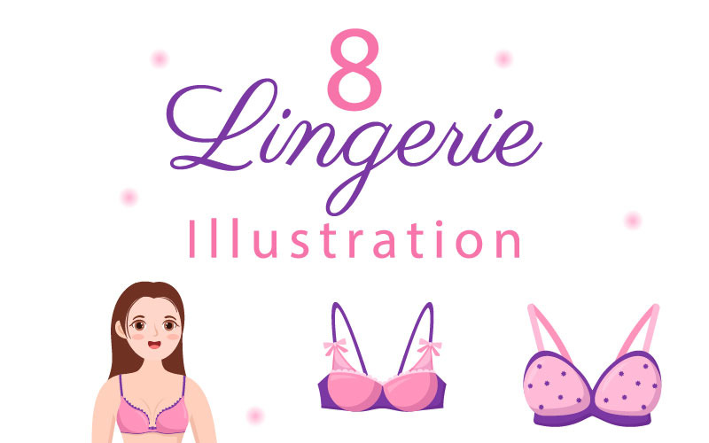 8 Stylish Woman Lingerie Illustration