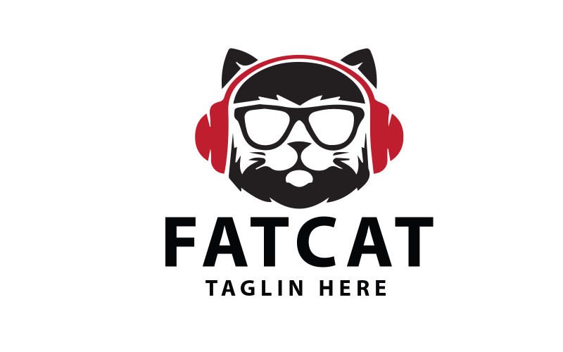The media design DJ Cat Logo Logo Template