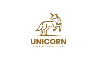 Unicorn Line Art Logo Template