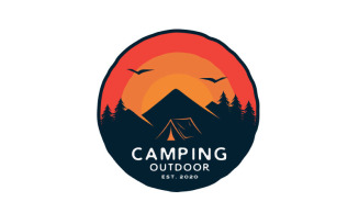 Vintage Retro Forest Camping Emblem Badge Logo Design Template