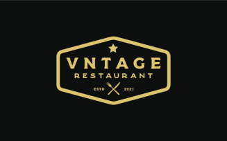 Vintage Retro Restaurant Bar Bistro Logo Design
