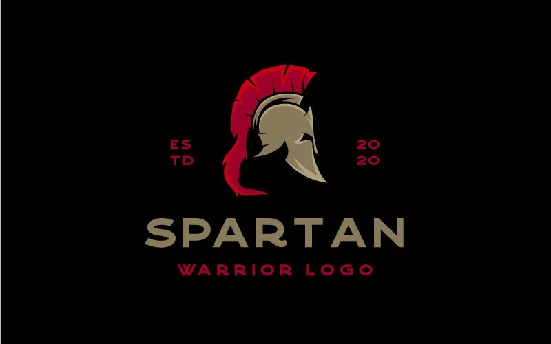 Vintage Retro Spartan Sparta Logo, Spartan Helmet Logo Design Inspiration Logo Template