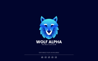 Wolf Gradient Logo Style 3
