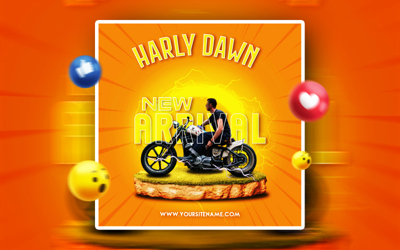 Creative Bike Social Media promotional Ads Banner Corporate Identity