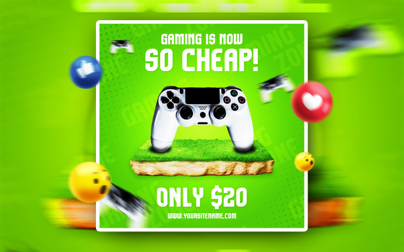 Creative Gaming Pad Social Media promotional Ads Banner Corporate Identity