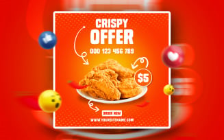 Crispy Food Offer Social Media Promotional Ads Banner