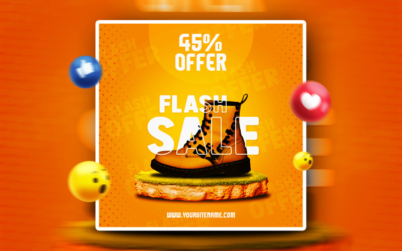 Flash Offer Sale Social Media promotional Ads Banner Corporate Identity