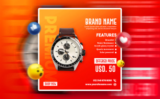 Iconic Smart Watch Social Media Promotional Ads Banner