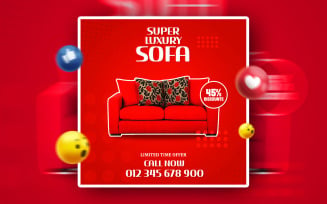 Luxury Sofa Social Media Promotional Ads Banner