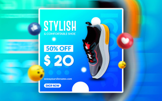 Stylish Shoes Social Media Promotional Ads Banner
