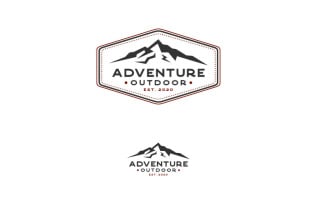 Vintage Retro Emblem Mountain Adventure Logo Design