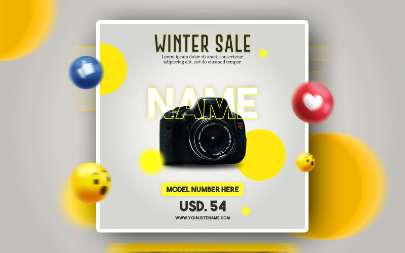 Winter Sale Gadgets Social Media Promotional Ads Banner Corporate Identity