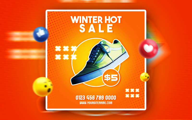 Winter Sale Social Media promotional Ads Banner Corporate Identity
