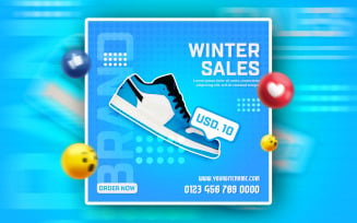 Winter Sales Social Media Promotional Ads Banner Template