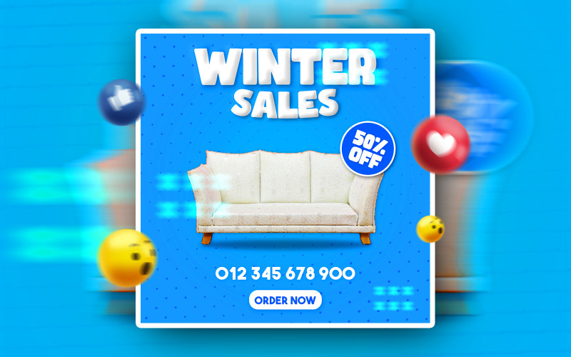 Winter Sales Social Media promotional Ads Banner Corporate Identity