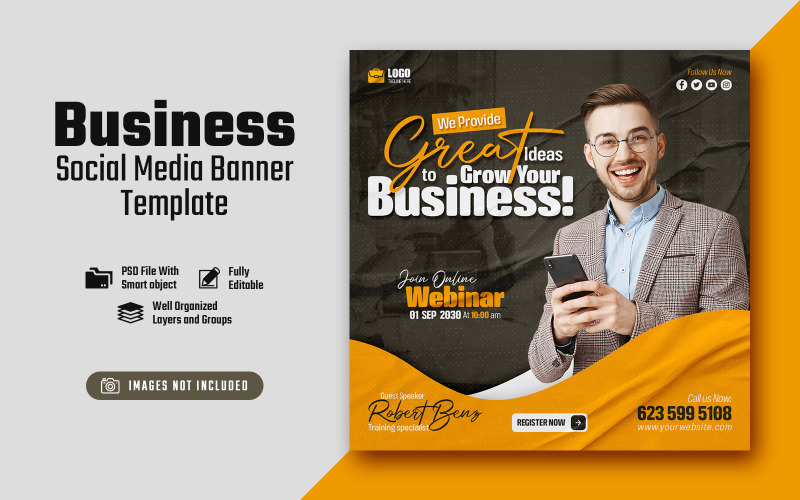 Business promotion Social Media Post Banner Template