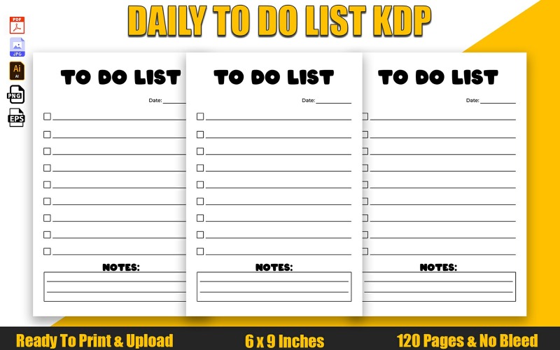 Daily To Do List KDP Interior Design Planner