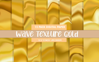 Digital Paper Gold Wave Texture Background