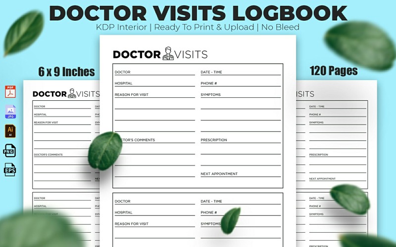 Doctor Visits logbook KDP Interior Design Planner