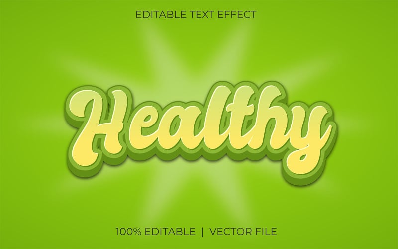 Editable Text Effect Design With Healthy word T-shirt