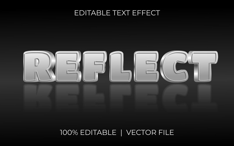 Editable Text Effect Design With Reflect word T-shirt