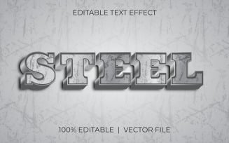 Editable Text Effect Design With Steel word
