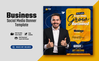 Grow Your Business Social Media Post Banner Template