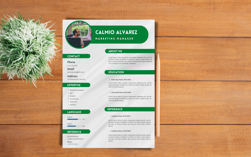 Marketing Manager Simple Professional Detailed Resume Resume Template