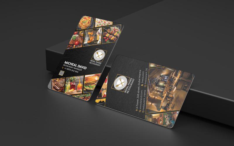 Restaurant Business Card - Hotel Visiting Card Corporate Identity