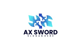 Ax Sword Gradient Logo Style