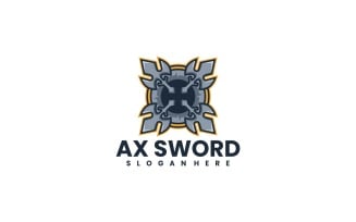 Ax Sword Simple Logo Style