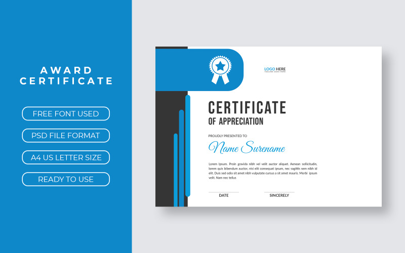 Creative Certificate of Achievement Design Certificate Template