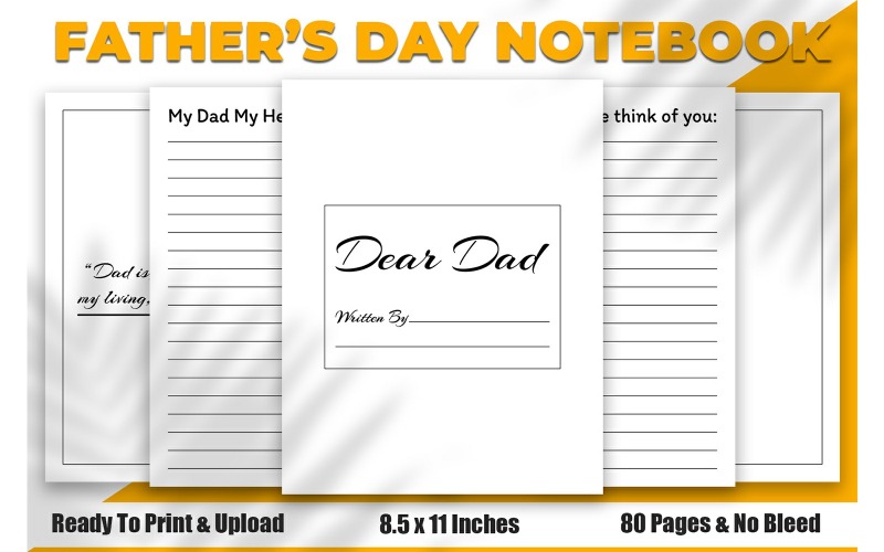 Happy Fathers Day Notebook KDP Interior Design Planner