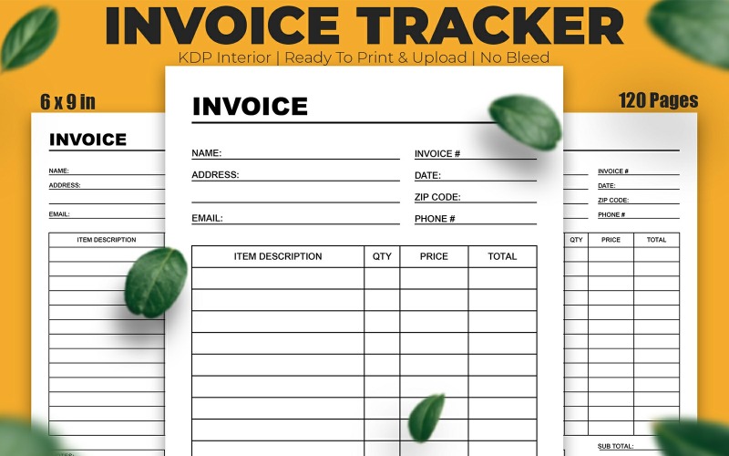Invoice Tracker KDP Interior Template Planner