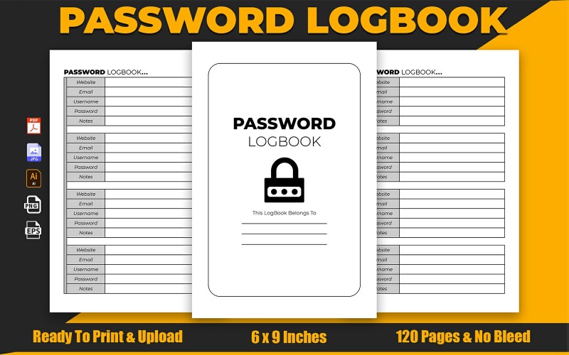 Password Logbook KDP Interior Design Planner