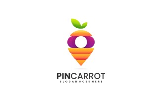 Pin Carrot Gradient Logo Style