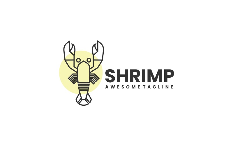Shrimp Line Art Logo Style Logo Template