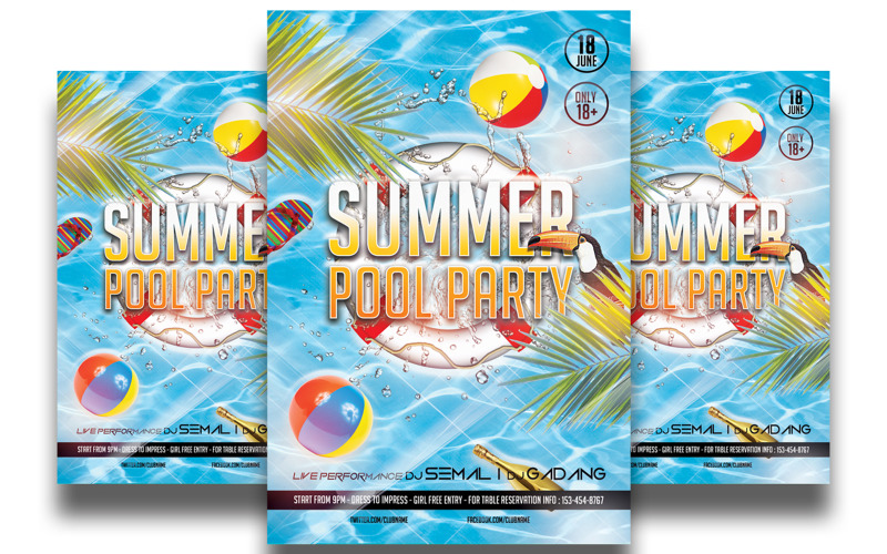 Summer Pool Party Template Corporate Identity