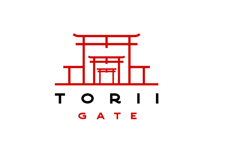 Torii Gate / Torii House Line Art Logo Design Inspiration Logo Template