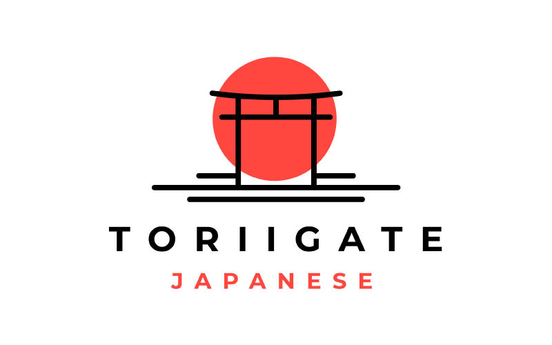 Torii Gate / Torii House Line Art Logo Design Logo Template