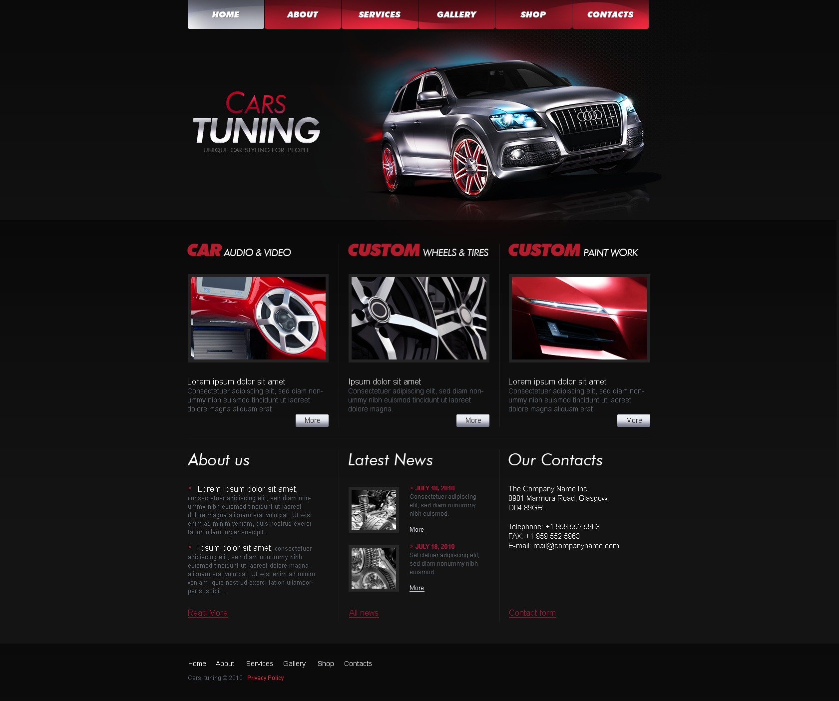 Car Tuning site Template 28758