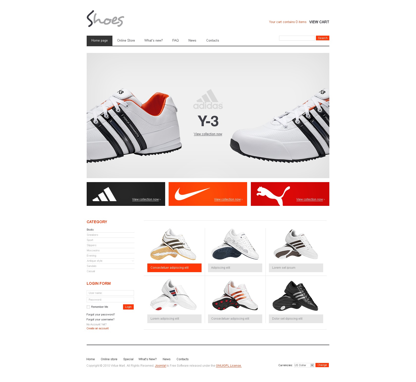 Shoe Store VirtueMart Template #28788