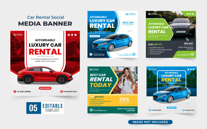 Automobile rental business template Social Media