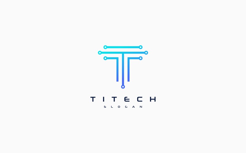 Letter T Circuit Electronic Technology Logo Logo Template