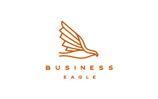 Line Art Eagle Bird Logo Design Template