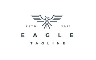 Line Art Eagle Bird Logo Design