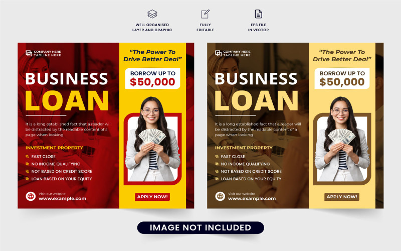 Loan promotional template vector design Social Media