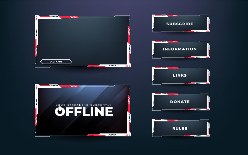 Streaming overlay decoration template Vector Graphic