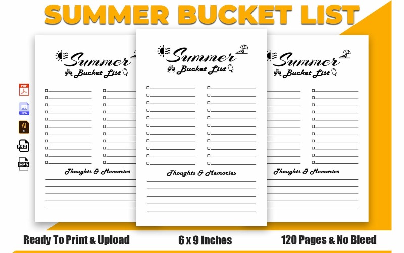 Summer Bucket List KDP Interior Design Planner